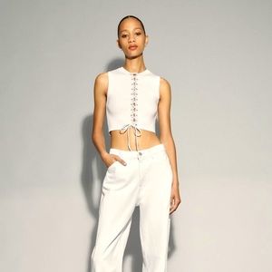 Zara Front laced knit top